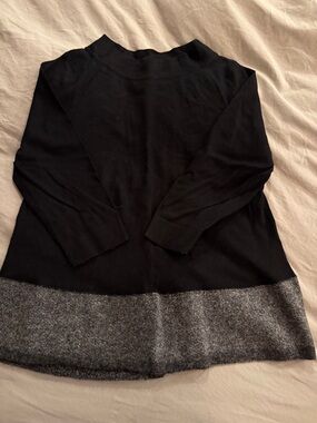 Angel Of The North Black Sweater with Gray Hem